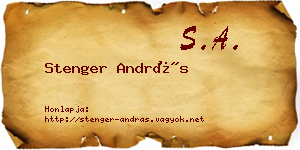 Stenger András névjegykártya